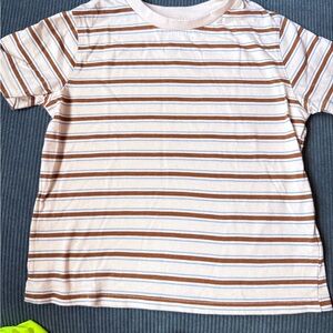 H&M Kids Striped Tee in Cream and Brown
